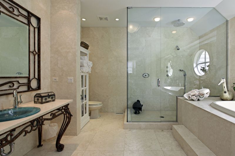 Glass Shower with Bench